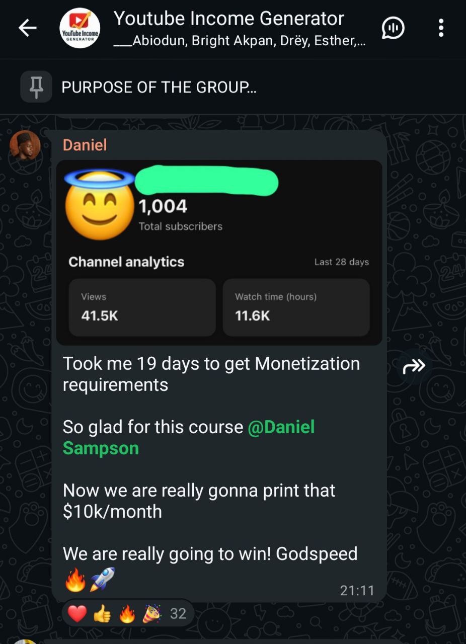 Daniel monetisation success